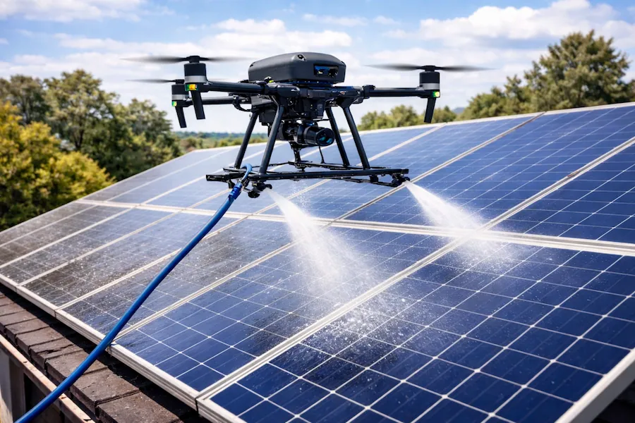 Nettoyage de panneaux solaires par drone en Loir-et-Cher (41) énergétique